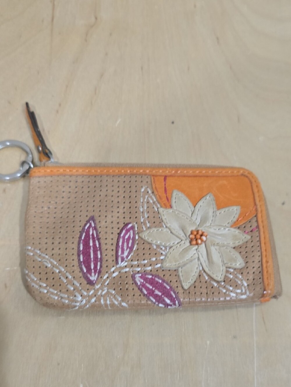 🌼Fossil Rust Canvas Crossbody & Coin Wallet with Floral Accent - Picture 13 of 16